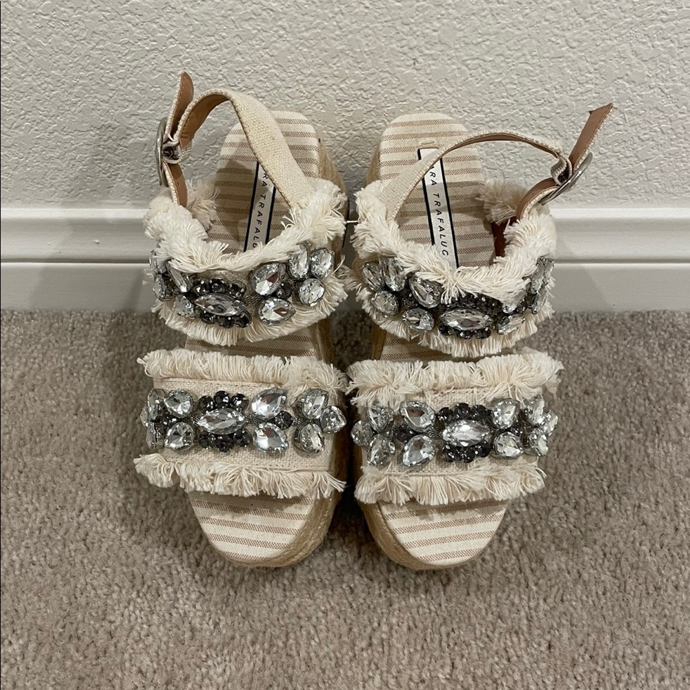 ZARA embellished wedges sz.5